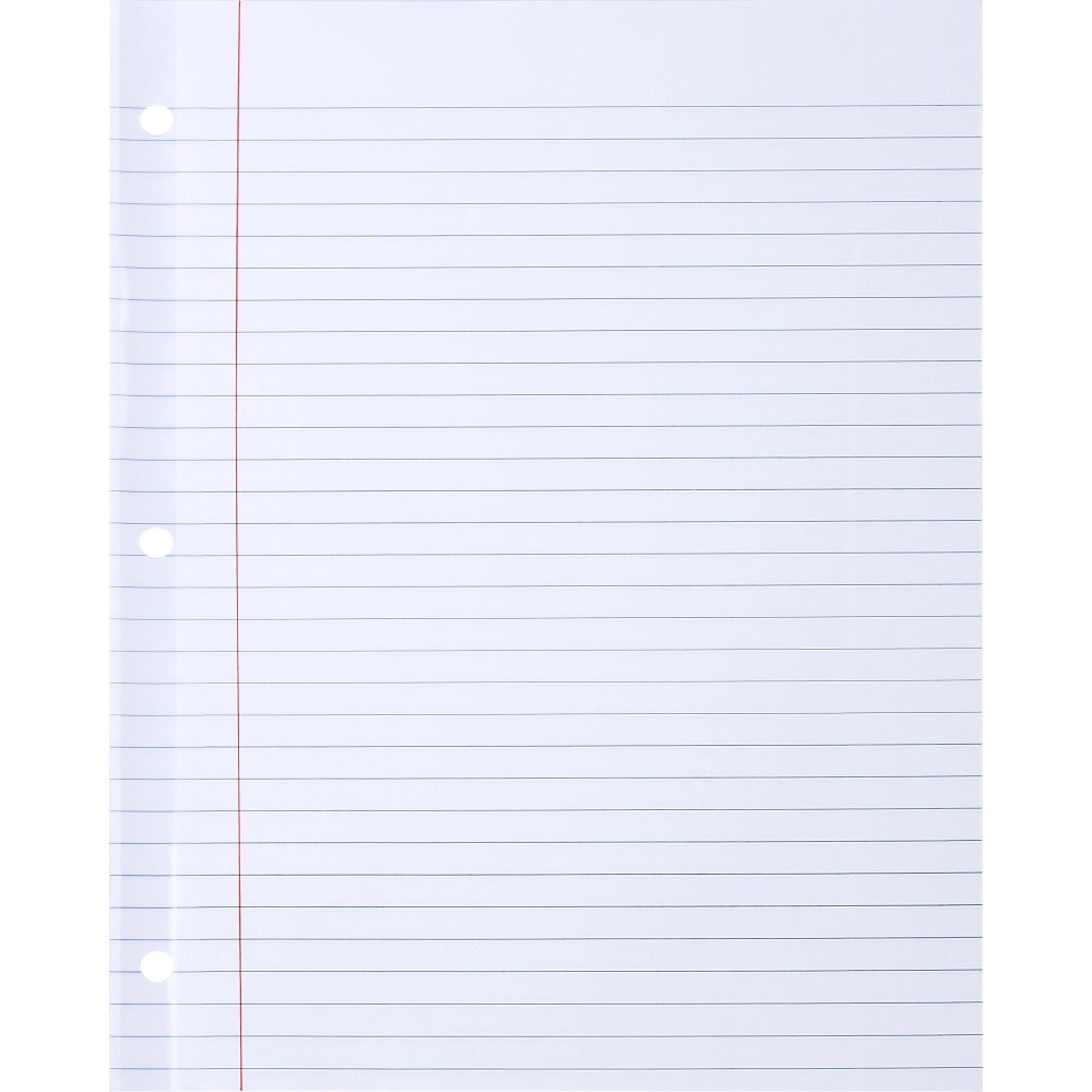Sparco Mylar-Reinforced Wide-Ruled Filler Paper, Letter Size, 20 Lb, White, Pack Of 100 Sheets