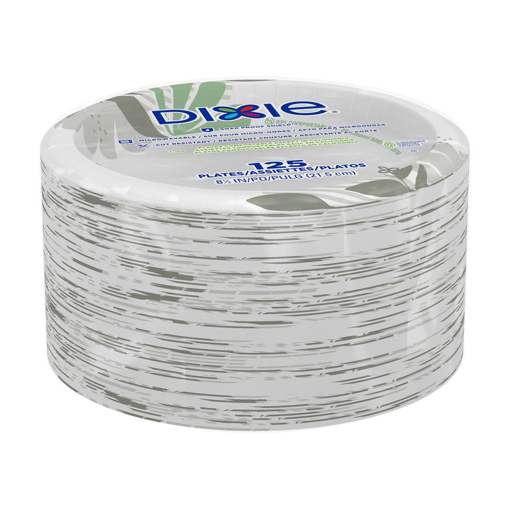 Dixie 8-1/2in Medium-Weight Paper Plates, Pathways Design, Pack of 125 Plates