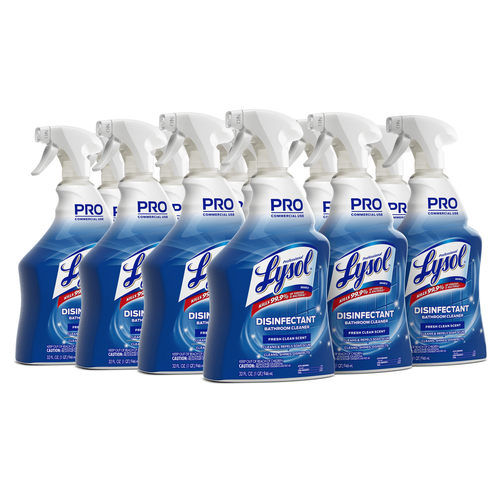 Lysol Disinfectant Bathroom Cleaner, 32 oz Spray Bottle, 12/Carton