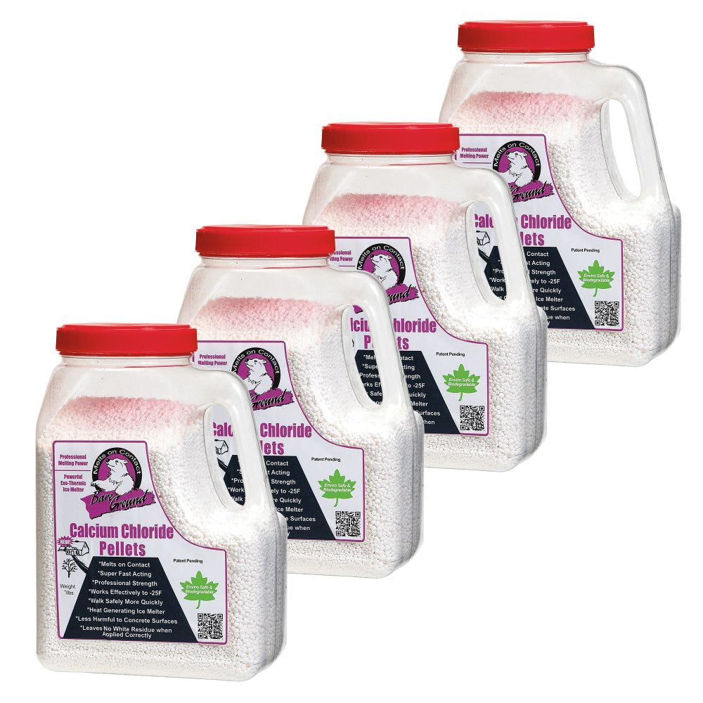 Bare Ground Calcium Chloride Pellets, 7-Lb Shaker Jugs, Pack Of 4 Jugs