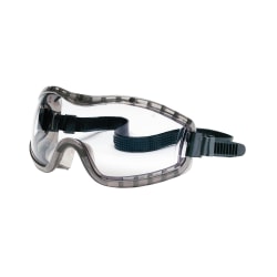 Crews Stryker Safety Goggles, Chemical Protection, Black Frame