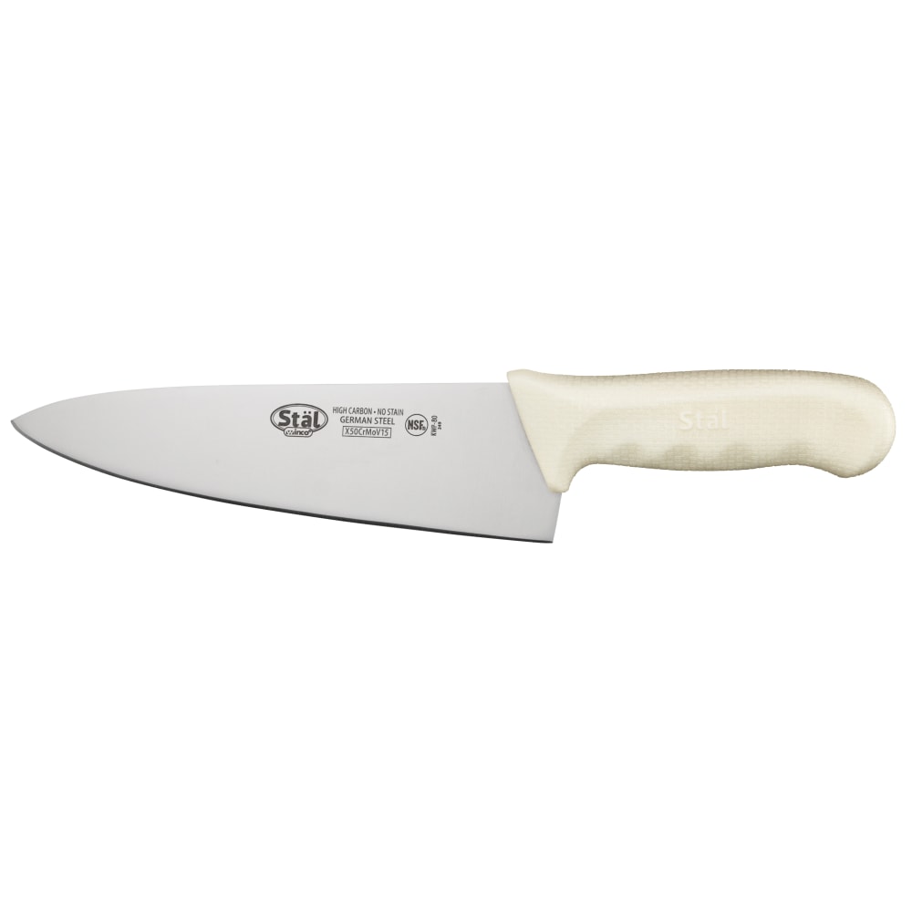 Winco Stäl Chef's Knife, 8in, Silver/White