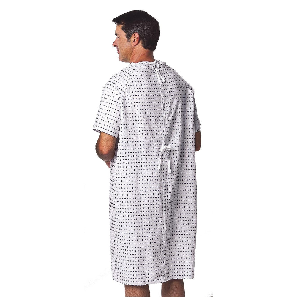 Medline Traditional Patient Gowns, 43in, Demure, Pack Of 12