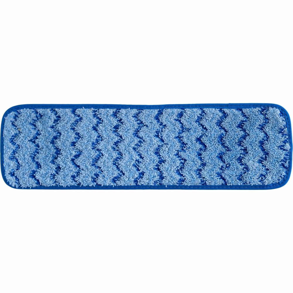 SKILCRAFT Microfiber Flat Mops - 5.5in Width x 18in Depth - Hook & Loop Backing, Lightweight, Durable, Long Lasting - MicroFiber - Blue - 12 / Box