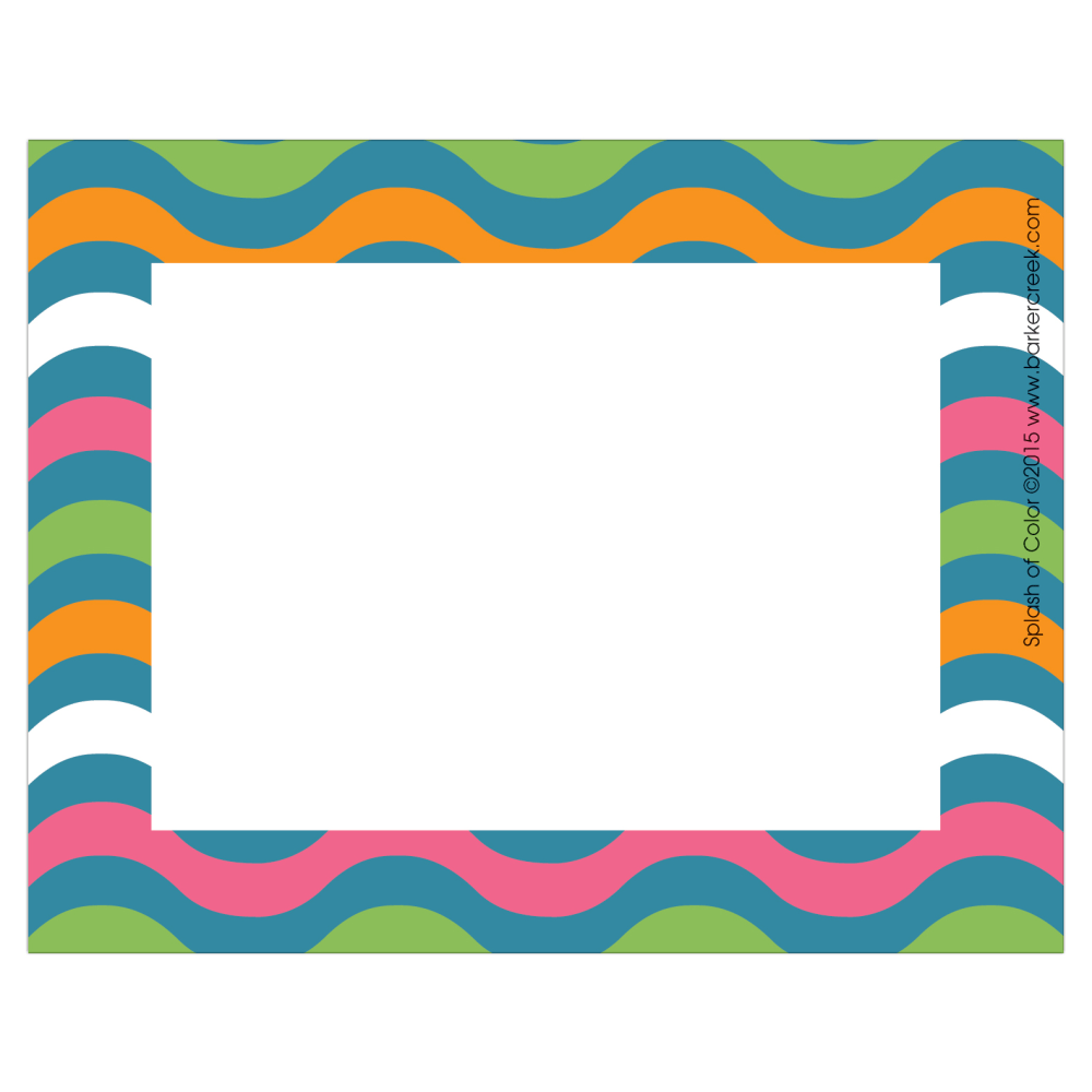 Barker Creek Self-Adhesive Name Badge Labels, 3 1/2in x 2 3/4in, Splash Of Color, Pack Of 45