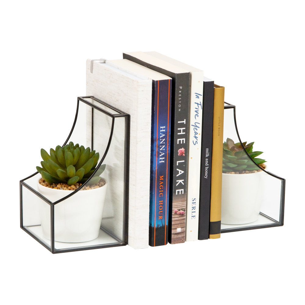 Mind Reader Decorative Bookends, 6-1/4inH x 3-3/4inW, Black, Set Of 2 Bookends