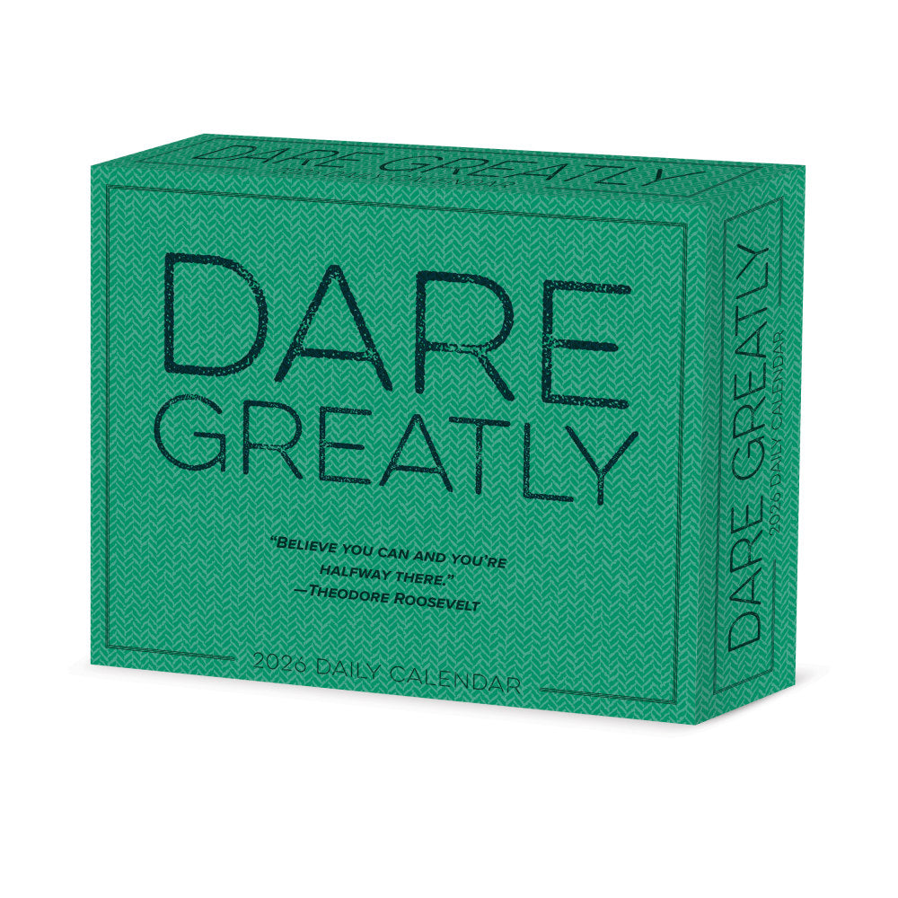 2026 Willow Creek Press Page-A-Day Daily Desk Calendar, 6-1/4in x 5-1/2in, Dare Greatly, January To December, 54123