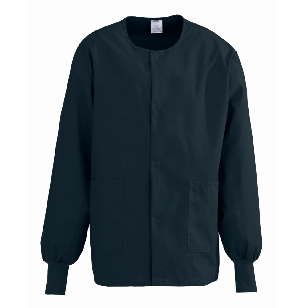 Medline ComfortEase Unisex Warm-Up Scrub Jacket, XS, Black