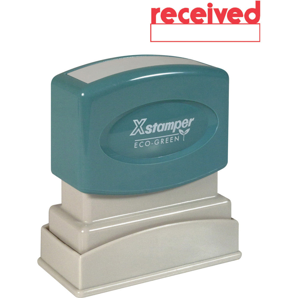 Xstamper One-Color Title Stamp, Pre-Inked, "Received", Red