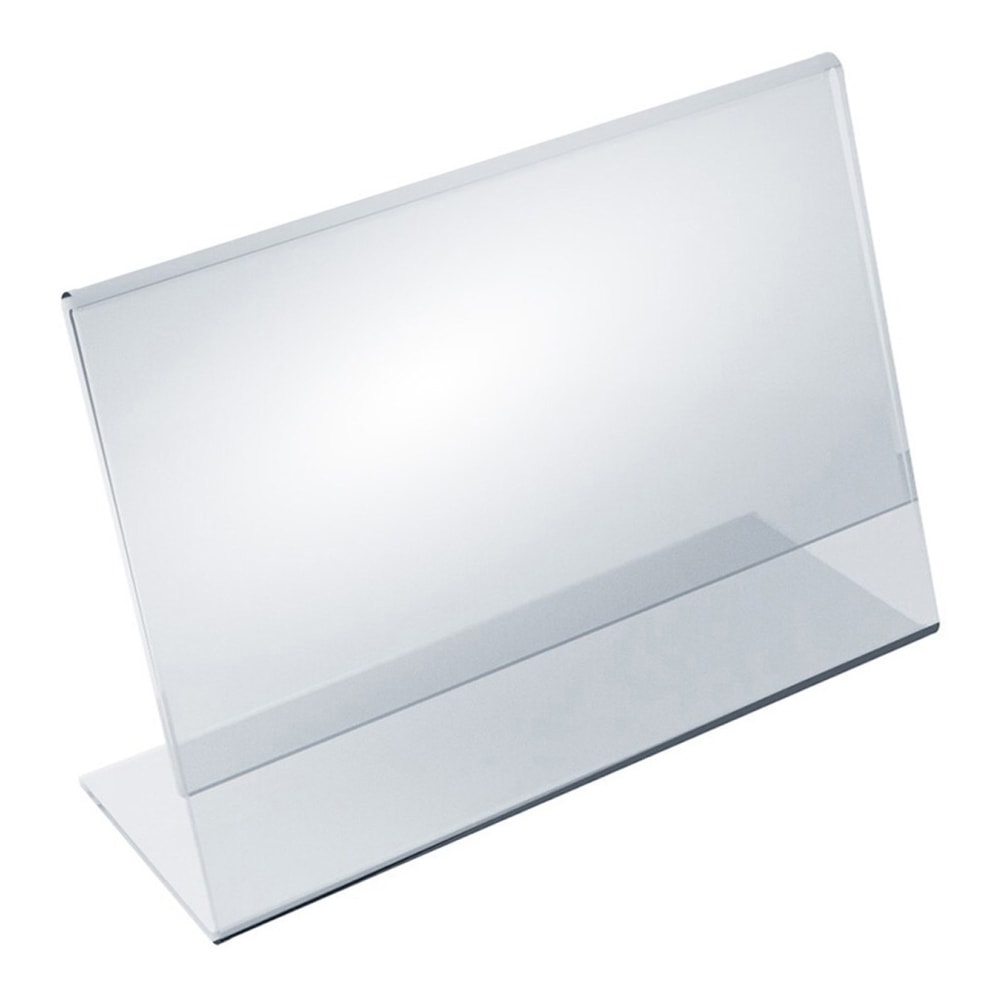 Azar Displays Acrylic L-Shaped Sign Holders, 5 1/2in x 7in, Clear, Pack Of 10