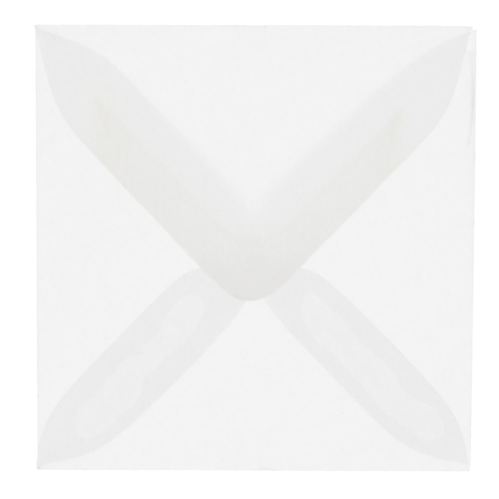 JAM Paper Translucent Vellum Invitation Envelopes, 3 1/8in x 3 1/8in, Gummed Seal, Clear, Pack Of 25