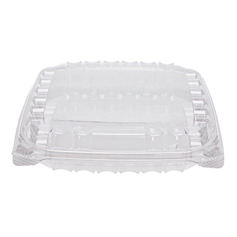 Dart ClearSeal Plastic Hinged Container, 8.3inH x 8.3inW x 2inD, Clear, Pack Of 125, Carton Of 2 Packs