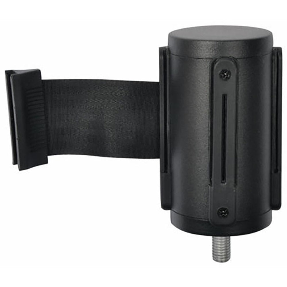 CSL Replacement belt head for CSL stanchion,5in high,Black finish;Retractable 9.5 ft BLACK belt