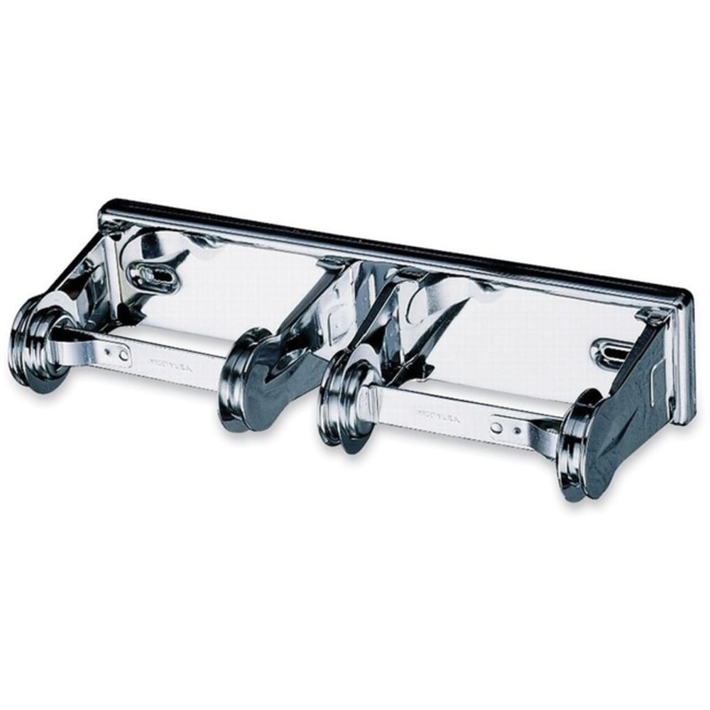 San Jamar 2-Roll Locking Bath Tissue Dispensers - Roll Dispenser - 2x Roll - 2.8in x 12.4inx 4.5in Depth - Chrome - Anti-theft, Lockable - 12 / Carton