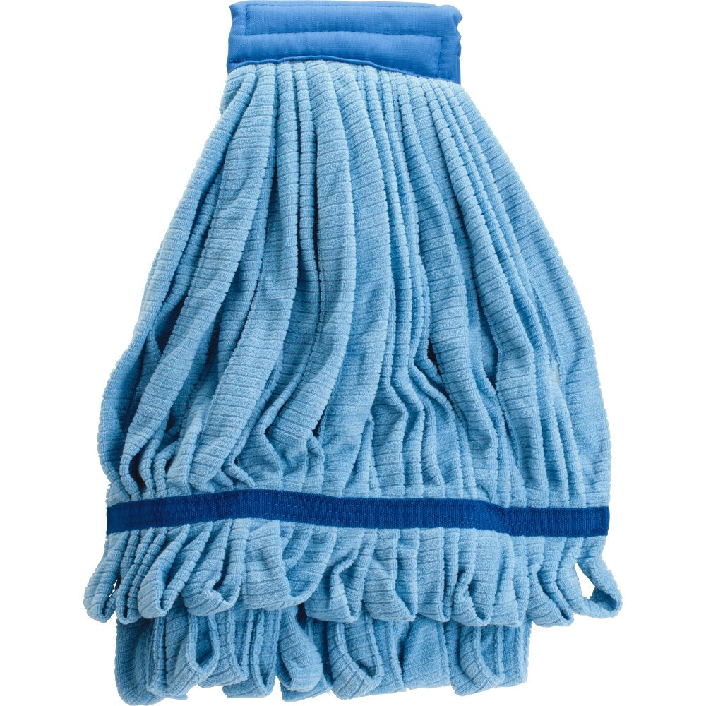 Genuine Joe Microfiber Wet Mophead Refill - Small - Launderable, Absorption - MicroFiber - Blue - 1 Each