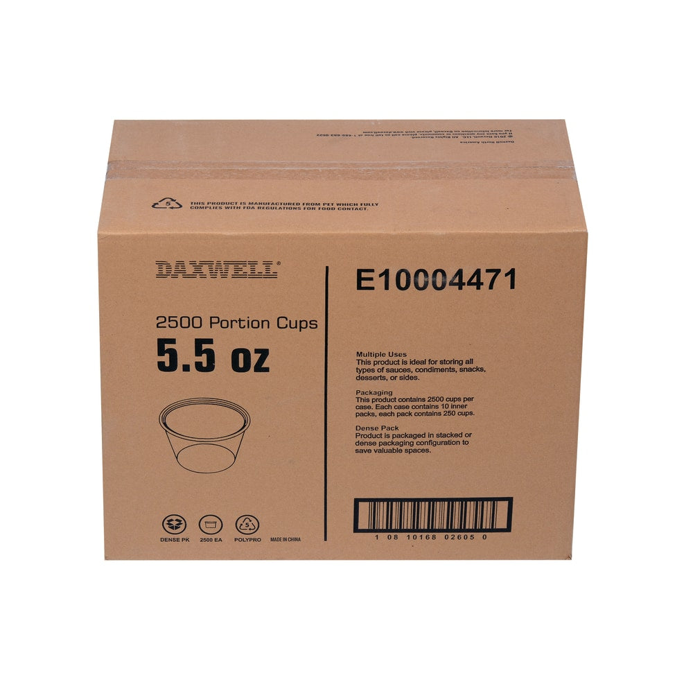 Portion Cups, 5.5 Oz, 10 Per Pack, Carton Of 250 Packs