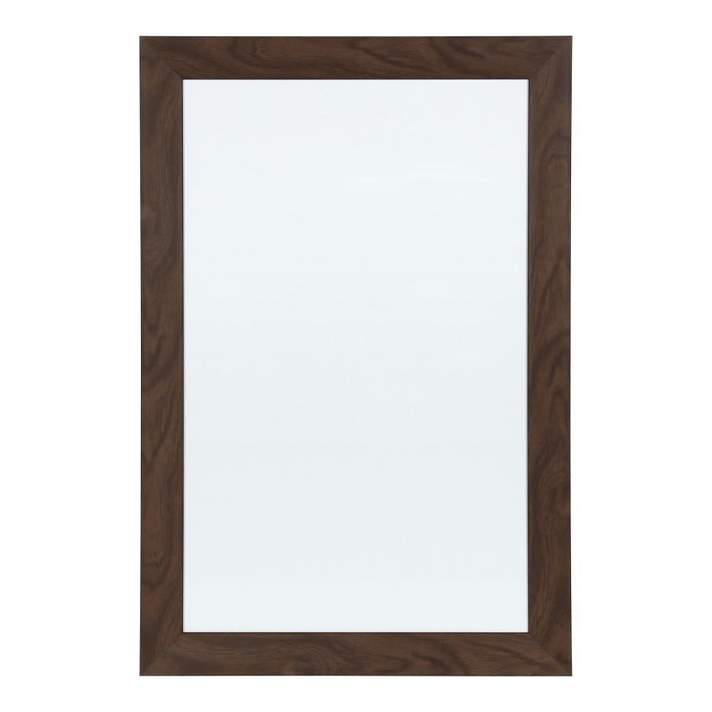DesignOvations Beatrice Magnetic Framed Dry-Erase Board, Melamine, 18in x 27in, White, Walnut Brown Plastic Frame
