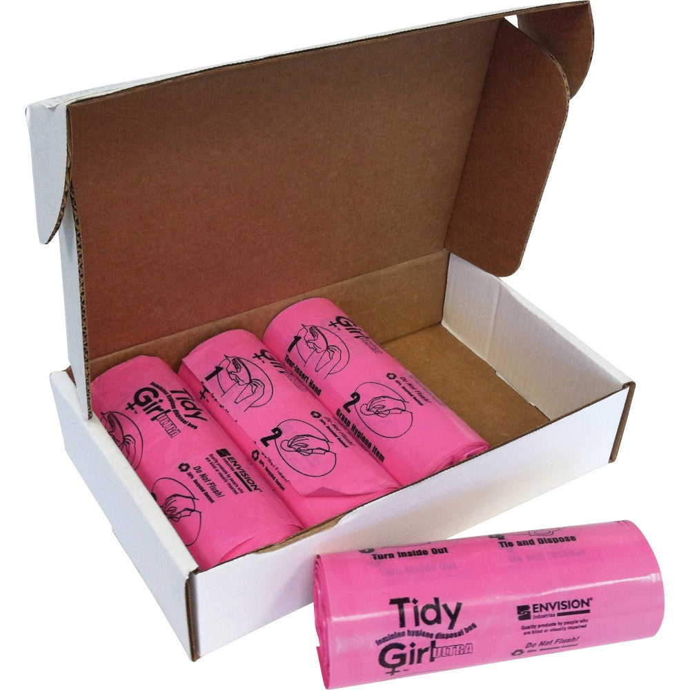 Stout Tidy Girl Feminine Hygiene Disposal Bags, Pink, 1.2 mil, Pack Of 600