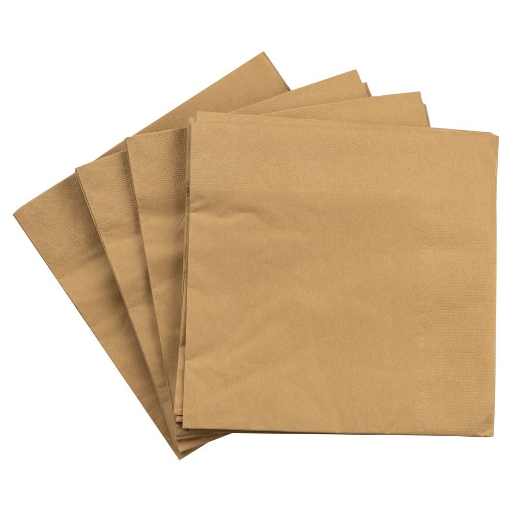 JAM PAPER Medium Lunch Napkins - 6 1/2 x 6 1/2 - Gold - 40/Pack