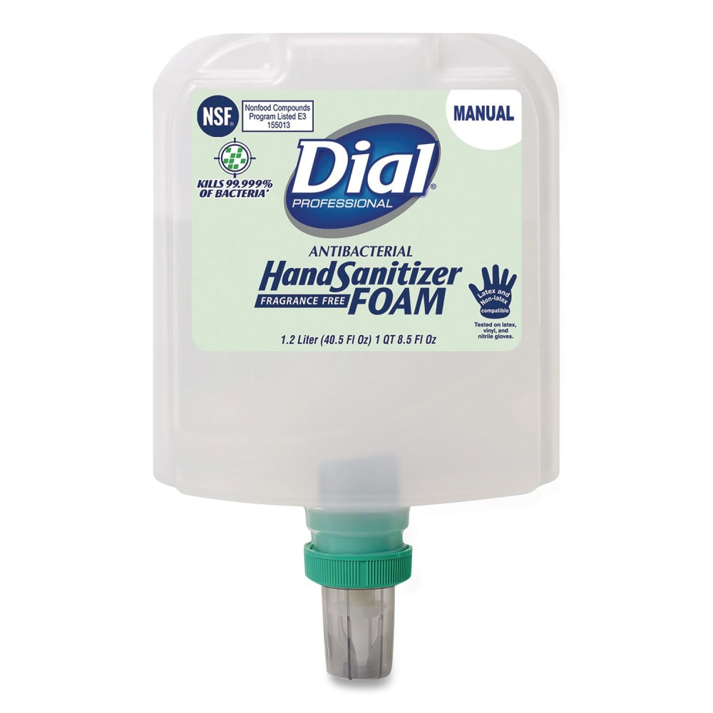 Dial Professional Antibacterial Foaming Hand Sanitizer Refill for Dial 1700 V Dispenser, Fragrance-Free, 1.2 L, 3/Carton