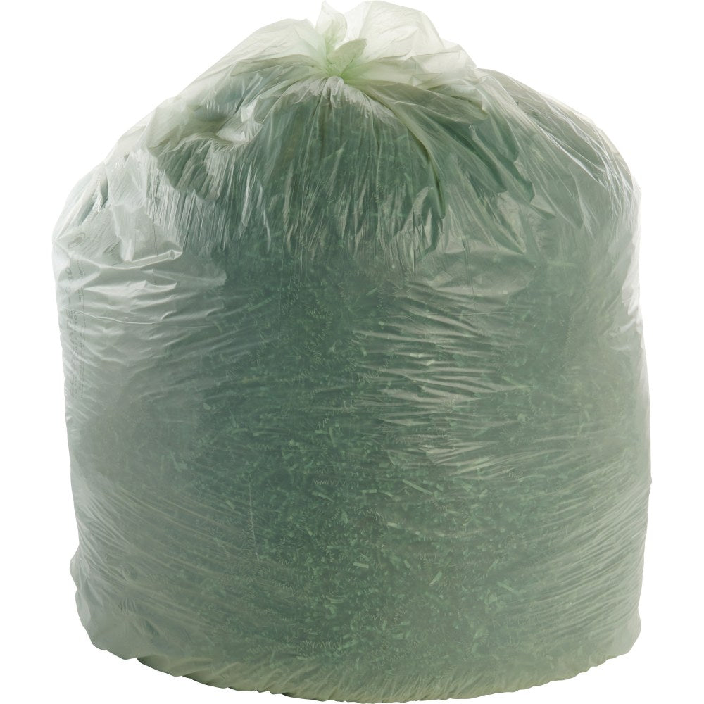 Stout EcoSafe-6400 Compostable Compost Bags, 0.85 mil, 64-Gallon, Green, Box Of 30