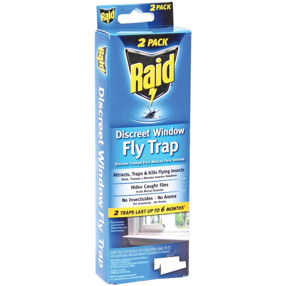 Raid Discreet Window Fly Traps, 0.8 Oz, Box Of 2 Traps