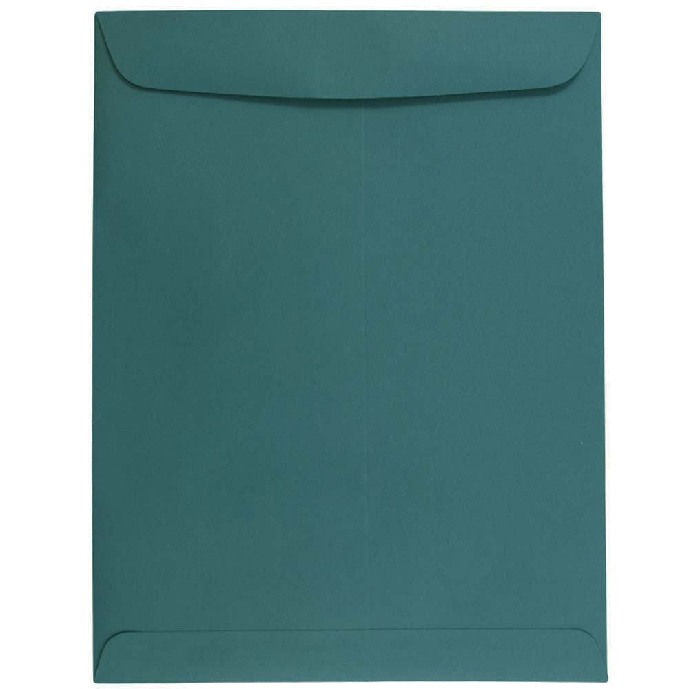 JAM Paper Open-End 10in x 13in Catalog Envelopes, Gummed Closure, Teal, Pack Of 25