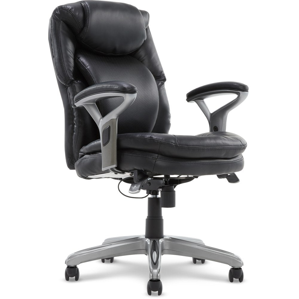 Serta Anniston Ergonomic Mid-Back Office Chair, Smooth Black