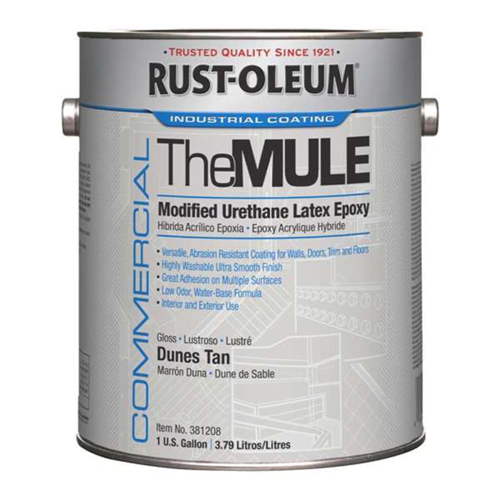 Rust-Oleum The MULE Modified Urethane Latex Epoxy Paint Cans, 1 Gallon, Dunes Tan Gloss, Pack Of 2 Paint Cans