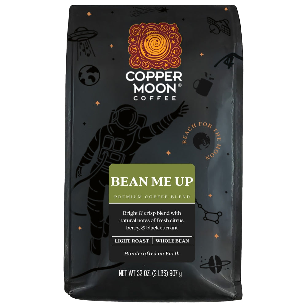 Copper Moon Whole Bean Coffee, Light Roast, Bean Me Up Blend, 2 Lb