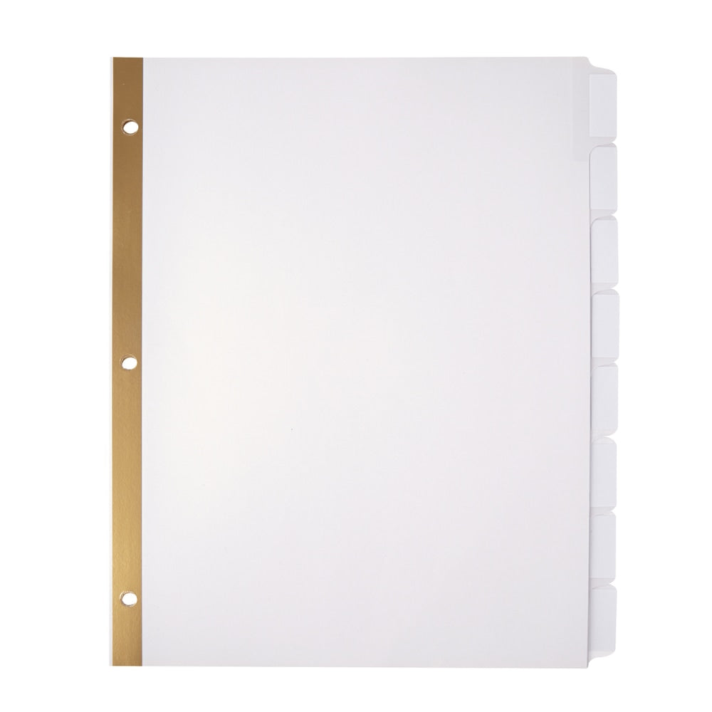 Office Depot Brand Plain Dividers With Tabs And Labels, White, 8-Tab, Pack Of 25 Sets