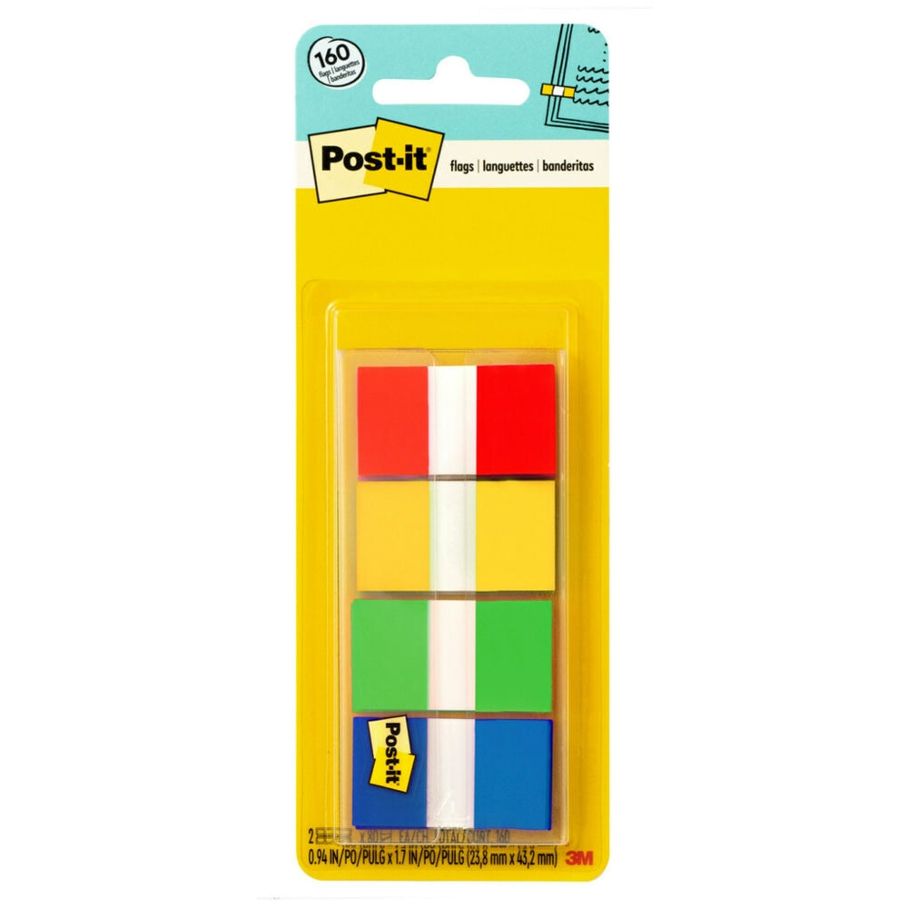 Post-it Notes Flags, 1in, Assorted Colors, 40 Flags Per Pad, Pack Of 4 Pads