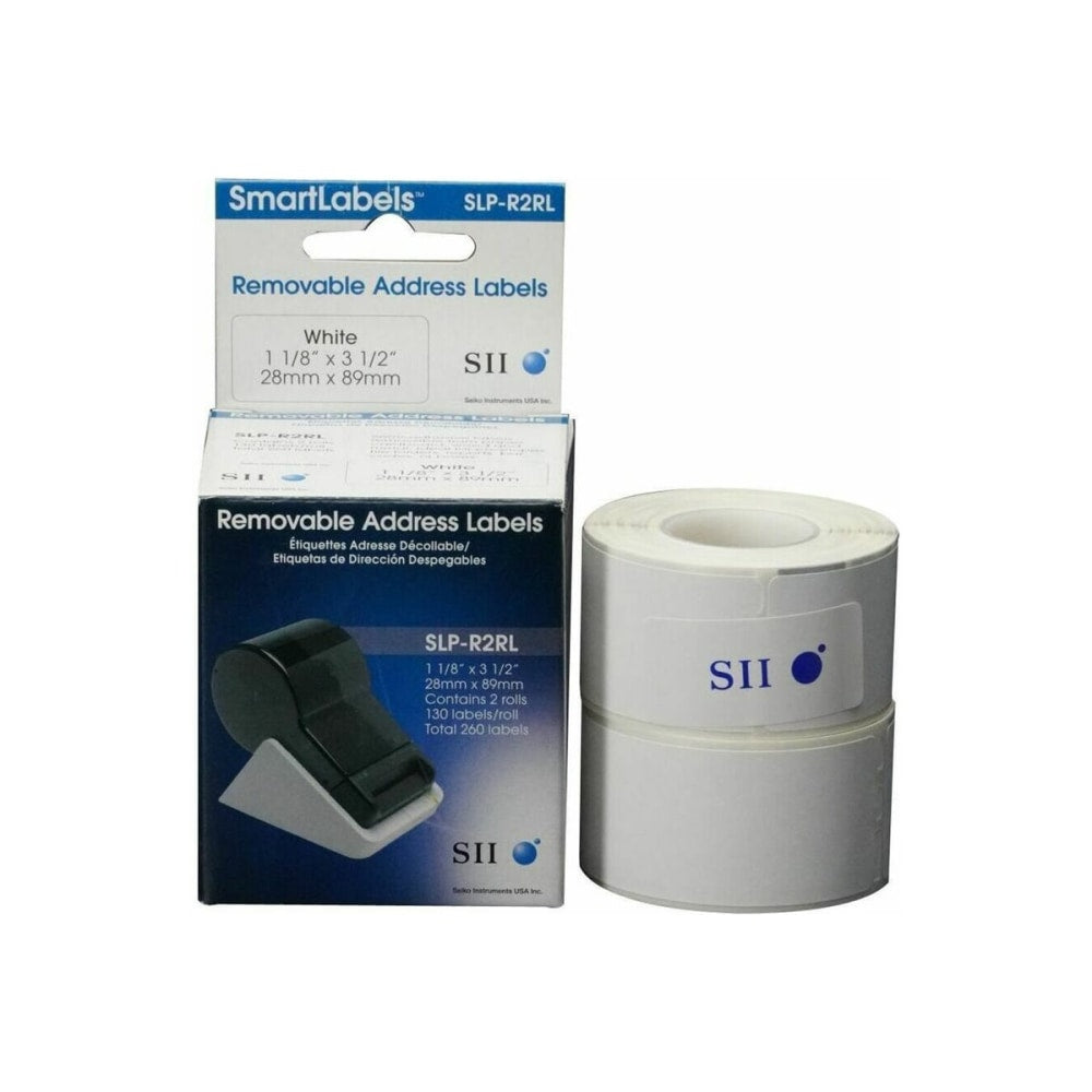 Seiko Instruments SLP-R2RL - Self-adhesive - white - 1.1 in x 3.5 in 260 label(s) (2 roll(s) x 130) address labels - - SLPR2RL