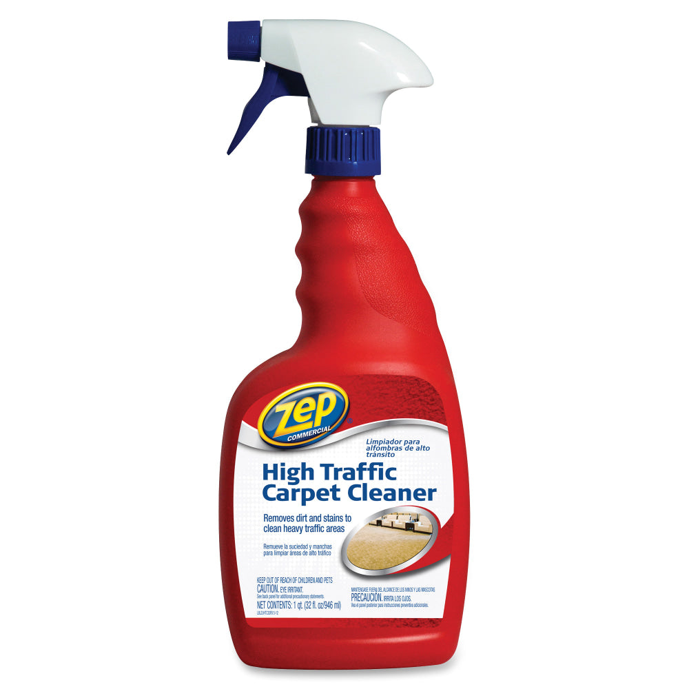 Zep High-Traffic Carpet Cleaner - 32 fl oz (1 quart) - Red - 12 / Carton