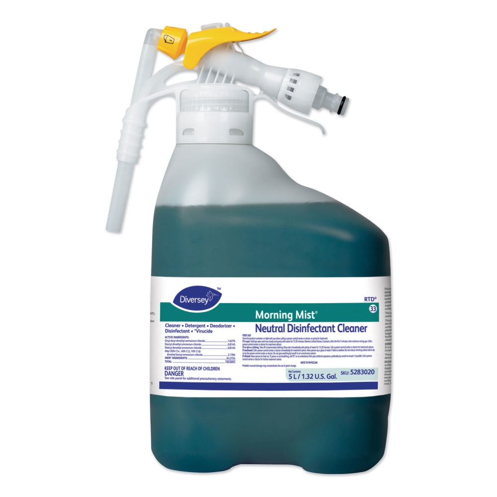 Diversey Morning Mist Neutral Disinfectant Cleaner, Fresh, 1.32 gal (168.96 Oz) Bottle RTD Spray Bottle