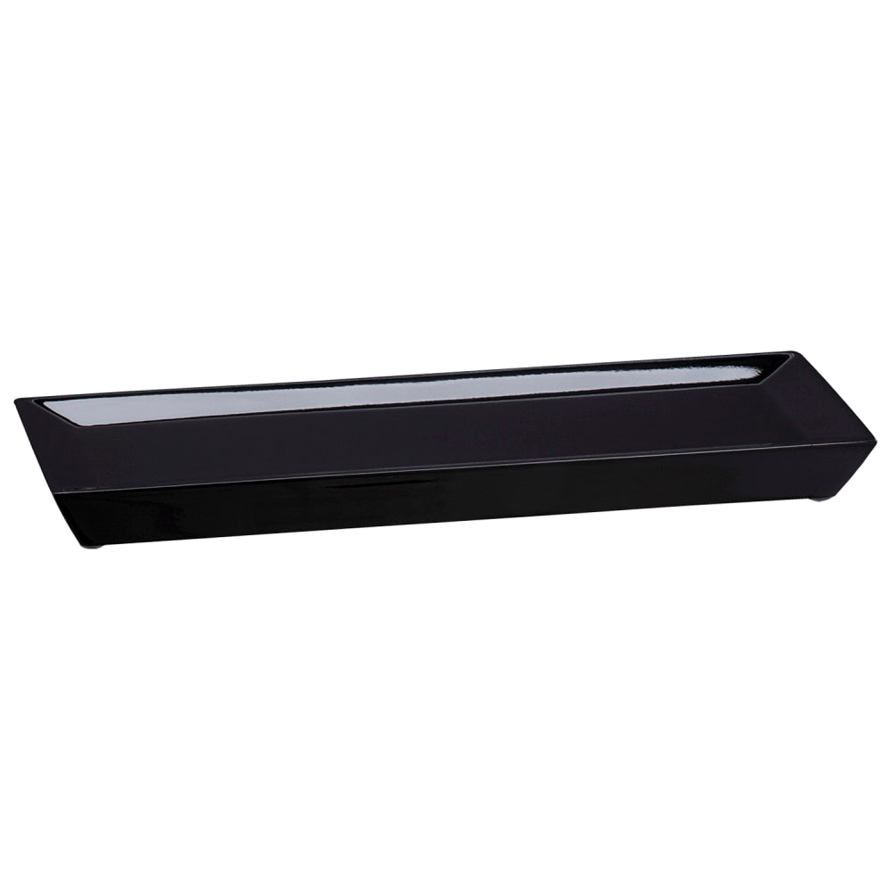 Erwyn Products Brilliance Amenity Trays, 3-3/4in x 10in, Black, Total Qty 8