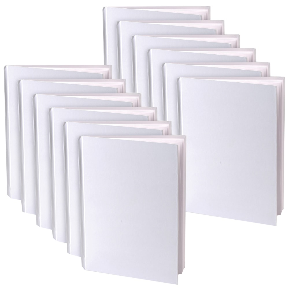 Ashley Young Authors Blank Hardcover Book, 5in x 4in Portrait, 14 Sheets/28 Pages, White Pages, Pack Of 12