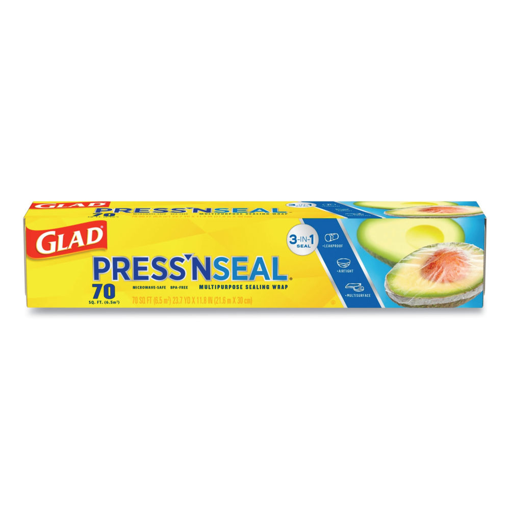 Glad PressN Seal Food Plastic Wrap, 70 Square Foot Roll, 12 Rolls/CT