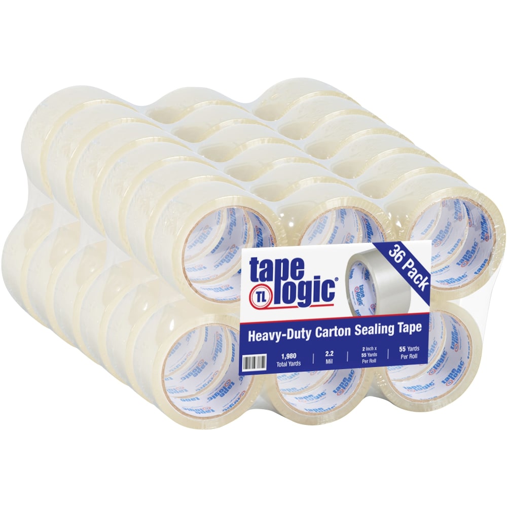 Tape Logic Acrylic Tape, 3in Core, 2in x 55 Yd., Clear, Pack Of 36