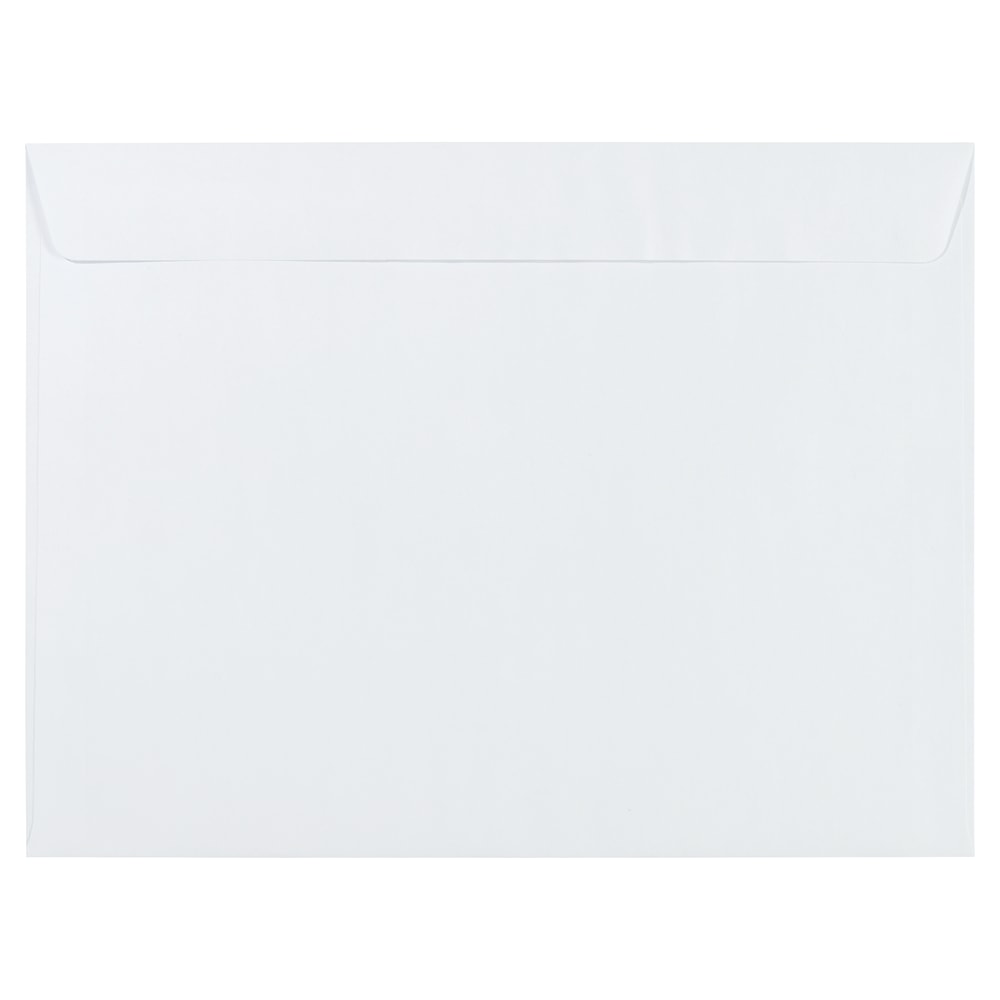 JAM Paper Booklet Envelopes, 9in x 12in, Gummed Seal, White, Pack Of 25