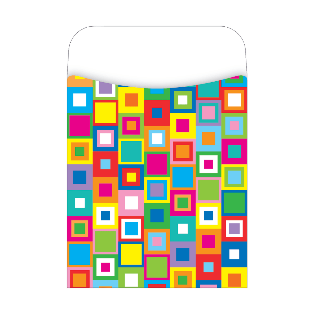 Barker Creek Peel & Stick Library Pockets, 3 1/2in x 5 1/8in, What-A-Square, Pack Of 30
