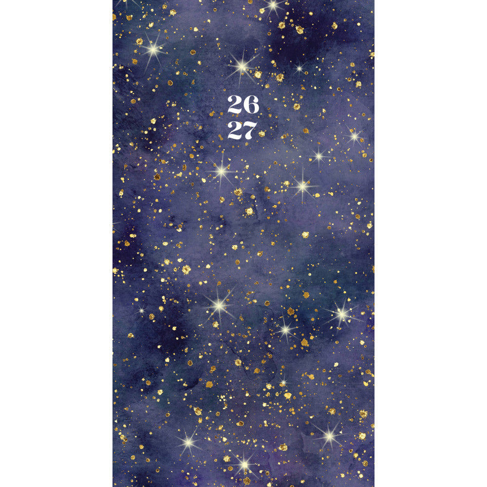 2026-2027 Willow Creek Press 2-Year Monthly Checkbook/Calendar, 3-1/2in x 6-1/2in, Starry Night, January 2026 To December 2027, 57674