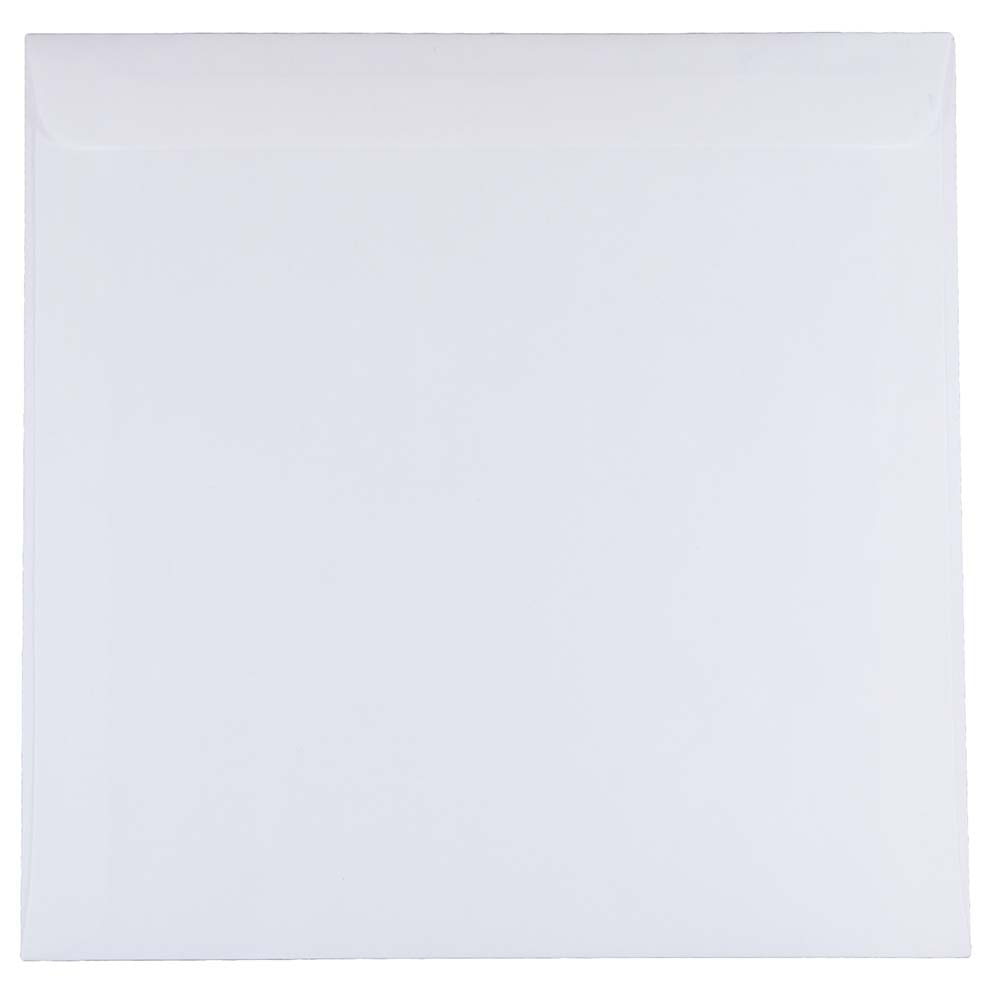 JAM Paper Square Invitation Envelopes, 9 1/2in x 9 1/2in, Gummed Seal, White, Pack Of 25