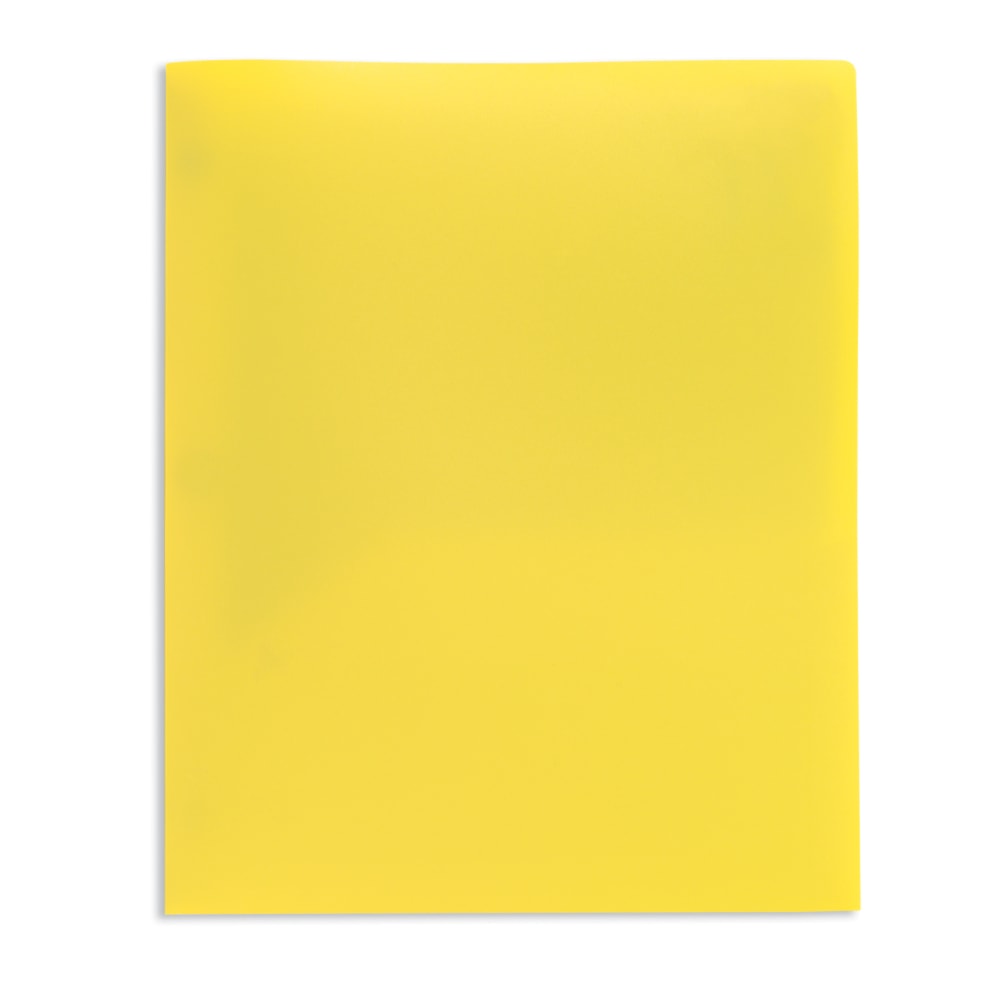 Office Depot Brand School-Grade 2-Pocket Poly Folder, Letter Size, Yellow