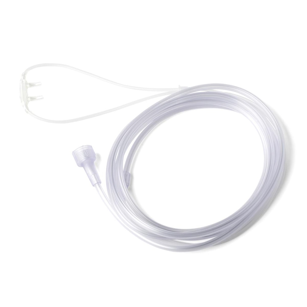 Medline SuperSoft Cannulas, Adult, 7ft, Clear, Pack Of 50
