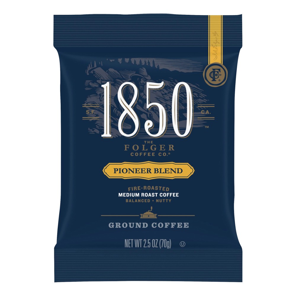 Folgers 1850 Coffee Fraction Single-Serve Packs, Pioneer Blend, Carton Of 24