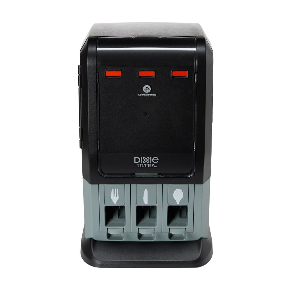Dixie Ultra SmartStock TriTower Dispenser, 17-9/16inH x 10-1/2inW x 11-7/16inD, Black
