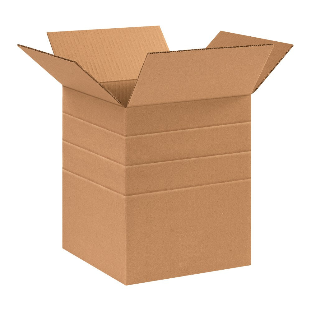 Partners Brand Multi-Depth Corrugated Boxes, 12in x 10in x 10in, Kraft, Pack Of 25