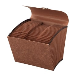 Office Depot Brand Paper Expanding File With Flap, 21 Pocket, Expansion 2in, 8 1/2in x 11in, Letter, 30 % Recycled, Brown, Pack of 1