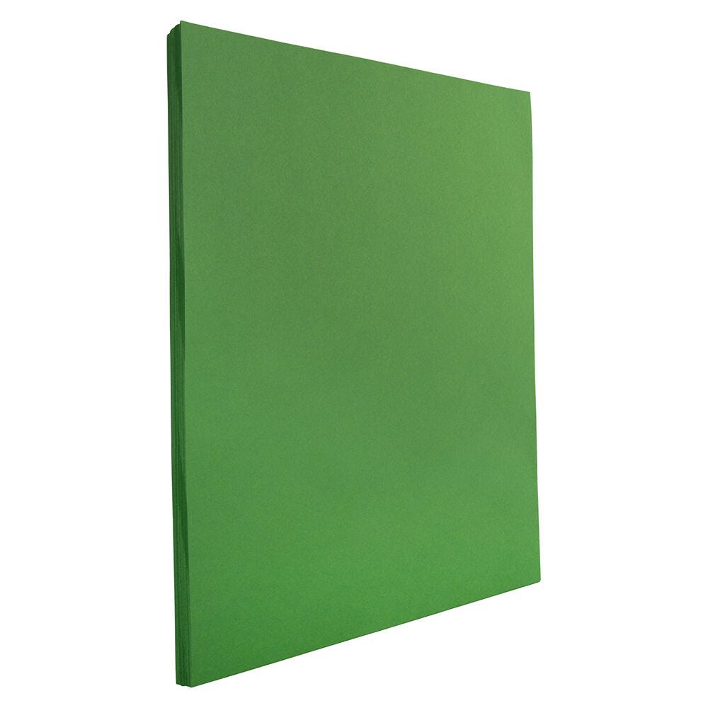 JAM Paper Color Paper, Holiday Green, Letter (8.5in x 11in), 50 Sheets Per Pack, 24 Lb, 30% Recycled